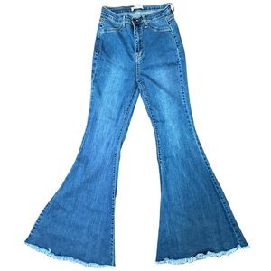 Women's Hammer Flared Wide Leg Blue Jeans